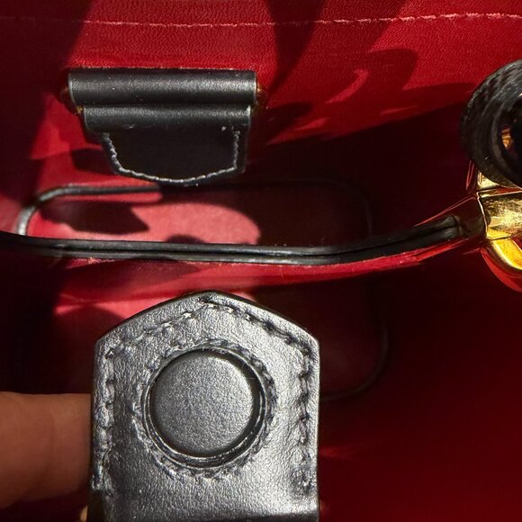 Authentic Prada Panier Small Black Saffiano Leather Bag with Red Interior - Picture 12 of 13